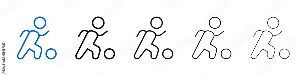 Poster Soccer player with ball icon Outline vector logo for web ui