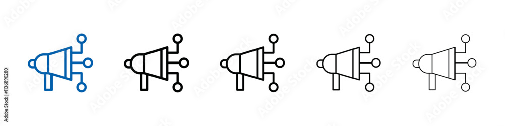 Poster social campaign icon outline vector logo for web ui
