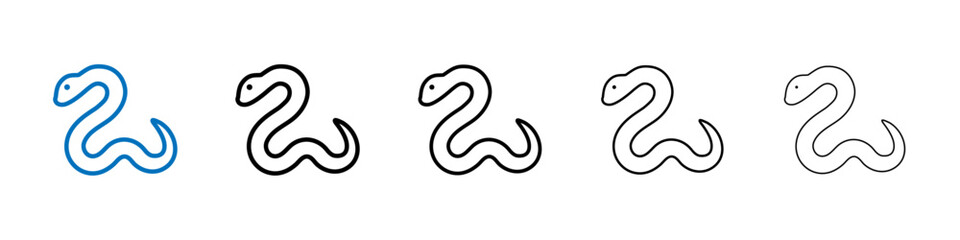 Snake icon Outline vector logo for web ui