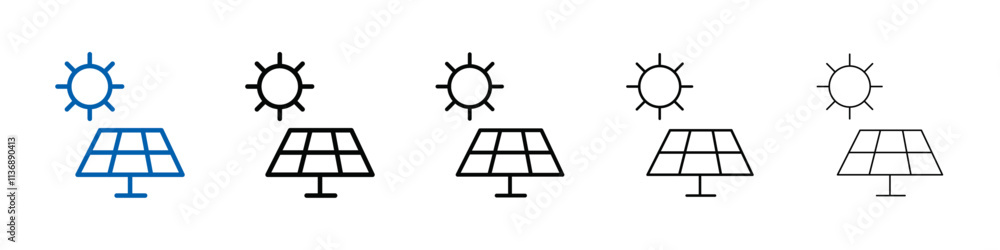 Poster solar panels icon outline vector logo for web ui