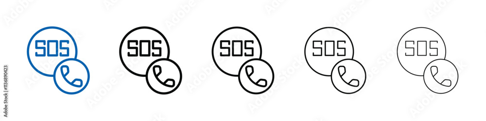 Poster sos emergency icon outline vector logo for web ui