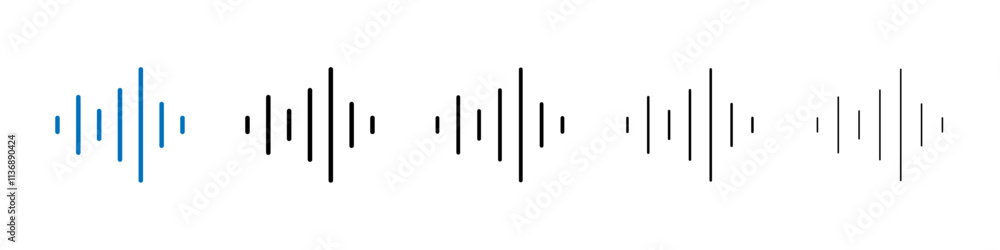 Poster Sound wave icon Outline vector logo for web ui