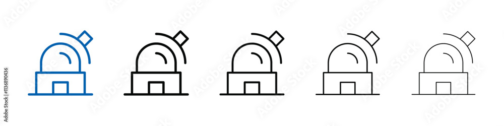 Poster space observatory icon outline vector logo for web ui