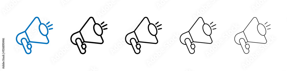 Poster speaker icon outline vector logo for web ui