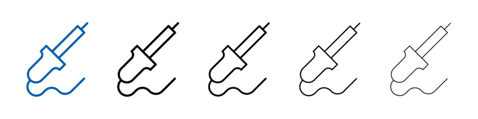 Soldering iron icon Outline vector logo for web ui