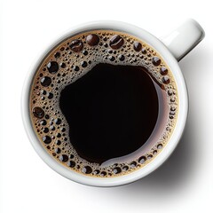 Coffee cup isolated on white background, representing beverage, cafe culture, and morning routine concepts.