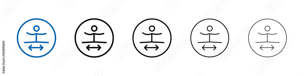 Fototapete split legs exercise icon outline vector logo for web ui