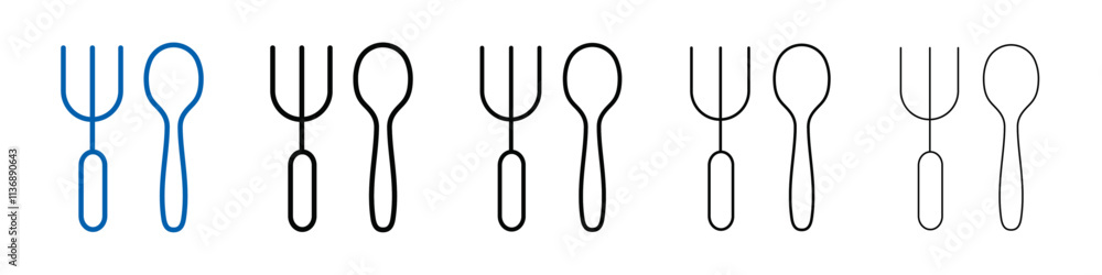 Poster spoon and fork icon Outline vector logo for web ui