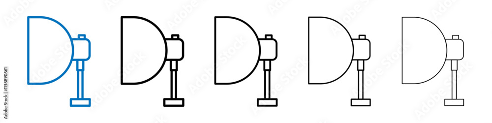 Poster spotlight icon outline vector logo for web ui