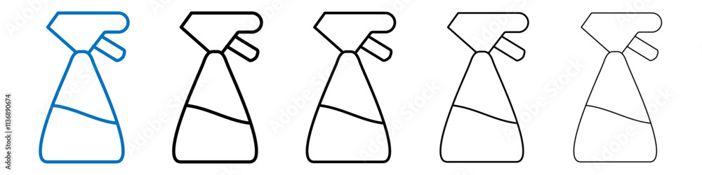 Aufkleber spray bottle icon outline vector logo for web ui