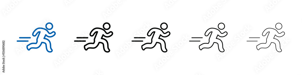 Aufkleber sprint icon outline vector logo for web ui
