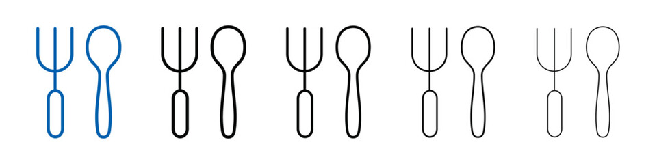 spoon and fork icon Outline vector logo for web ui