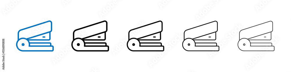 Aufkleber stapler icon outline vector logo for web ui
