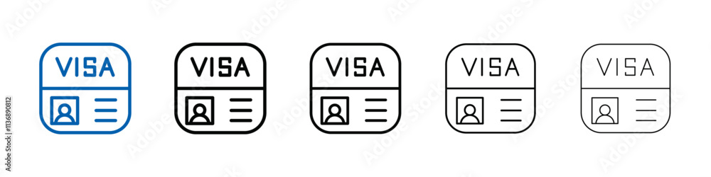 Poster Start up visa icon Outline vector logo for web ui