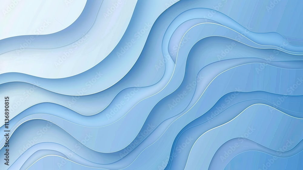 Poster abstract blue waves create a serene, fluid design suitable for backgrounds or graphics.