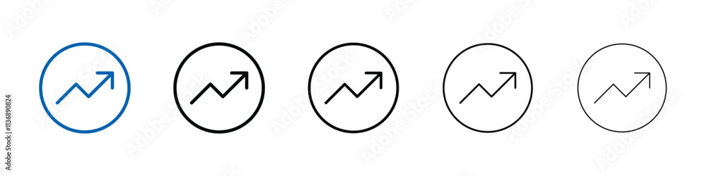 Aufkleber statistic up icon outline vector logo for web ui