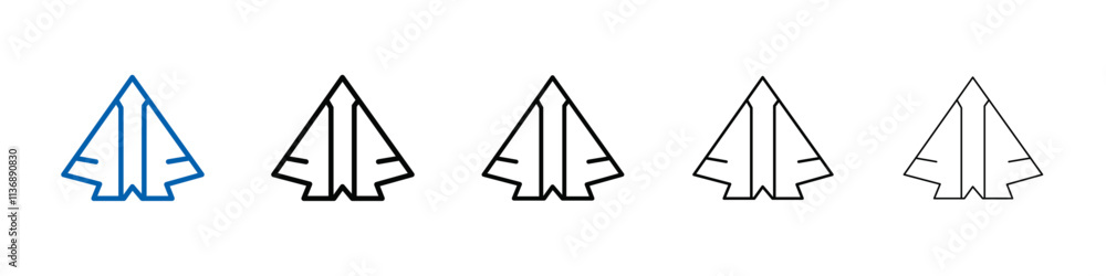 Aufkleber Stealth plane icon Outline vector logo for web ui