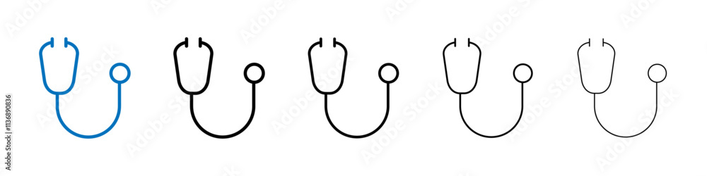 Poster stethoscope icon outline vector logo for web ui
