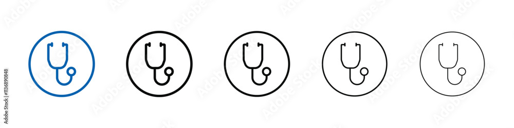 Poster stethoscope icon outline vector logo for web ui