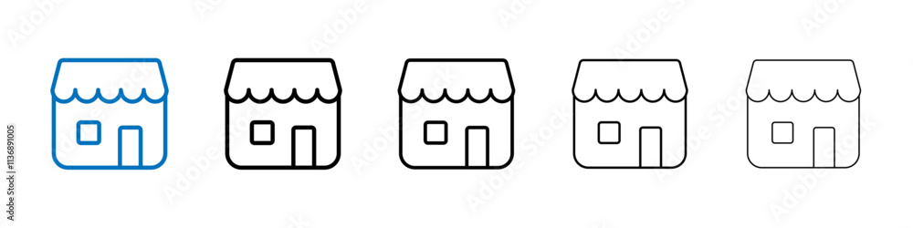 Poster store icon outline vector logo for web ui