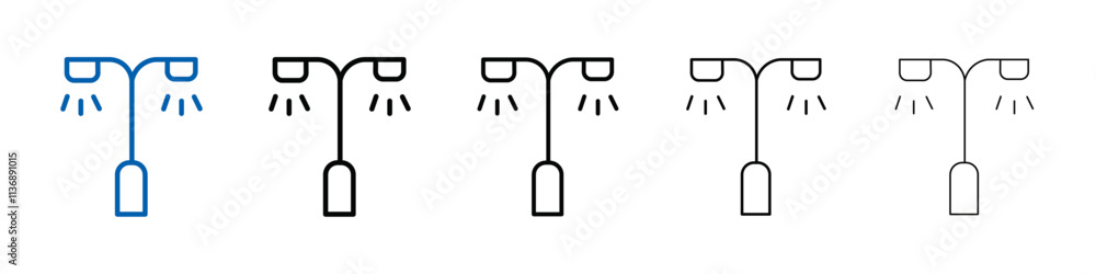 Poster street lighting icon outline vector logo for web ui
