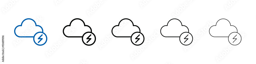 Poster Storm icon Outline vector logo for web ui
