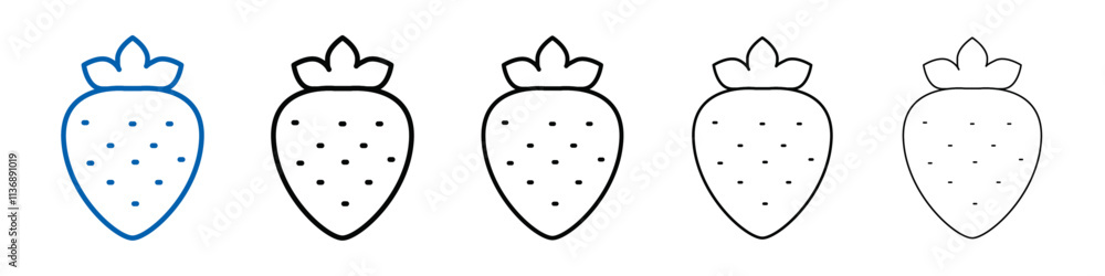 Poster strawberry icon outline vector logo for web ui