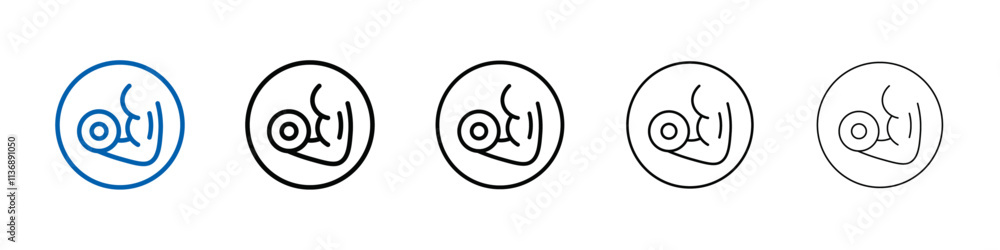 Poster strength training icon Outline vector logo for web ui