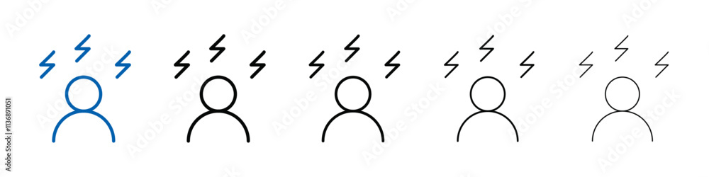 Poster stress icon outline vector logo for web ui