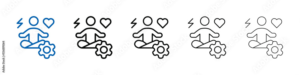 Poster stress management icon outline vector logo for web ui