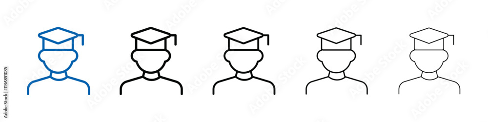 Poster student icon outline vector logo for web ui