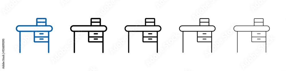 Aufkleber study table icon outline vector logo for web ui