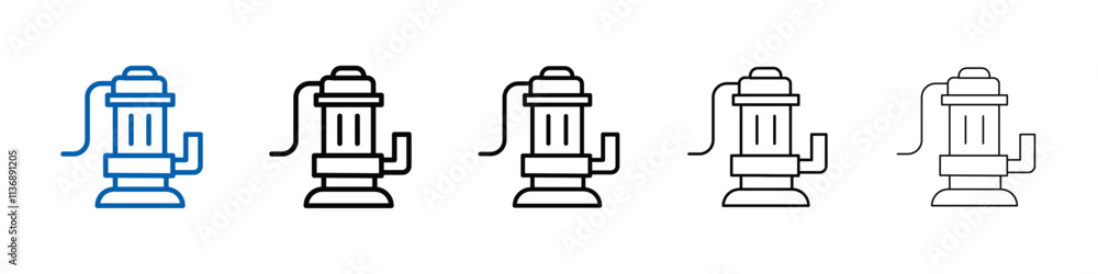 Aufkleber sump pump icon outline vector logo for web ui