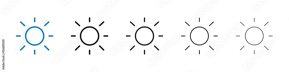 Aufkleber sun icon outline vector logo for web ui