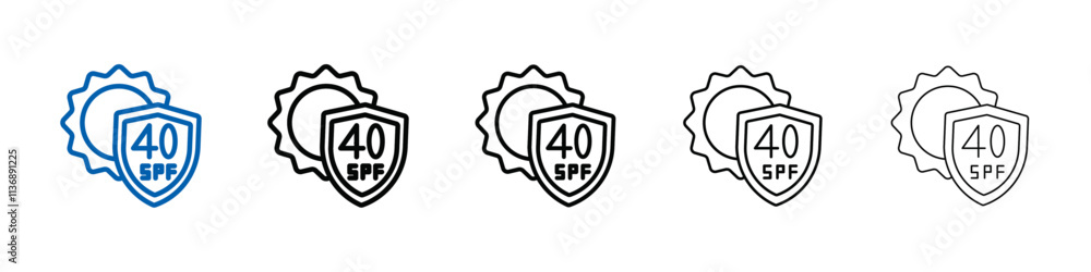 Poster sun protection factor 40 icon outline vector logo for web ui