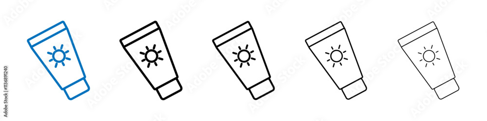 Poster Sun cream icon Outline vector logo for web ui
