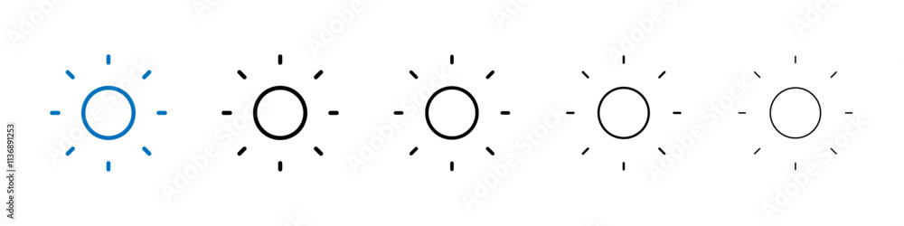 Poster sun icon outline vector logo for web ui