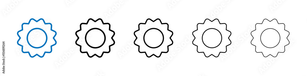 Poster sunflower icon outline vector logo for web ui