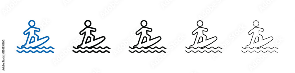 Poster surfing icon outline vector logo for web ui