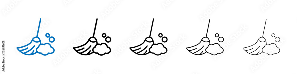 Poster Sweeping icon Outline vector logo for web ui