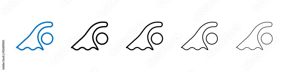 Poster swimming icon outline vector logo for web ui