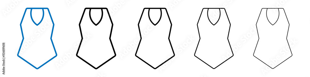 Poster swimsuit icon outline vector logo for web ui