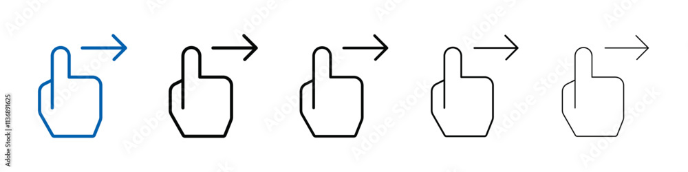 Aufkleber swipe right icon outline vector logo for web ui