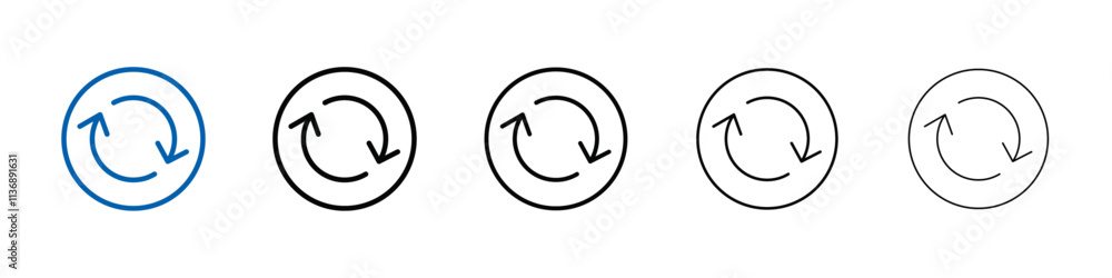 Poster Synchronization icon Outline vector logo for web ui