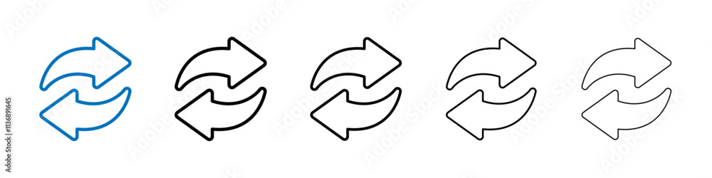 Poster Synchronization icon Outline vector logo for web ui