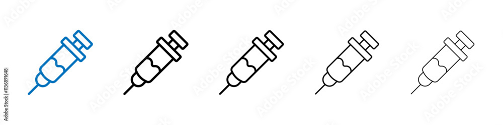 Poster syringe icon outline vector logo for web ui