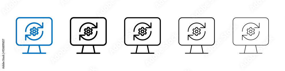 Aufkleber System update icon Outline vector logo for web ui