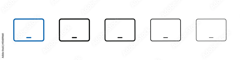 Poster tablet icon outline vector logo for web ui