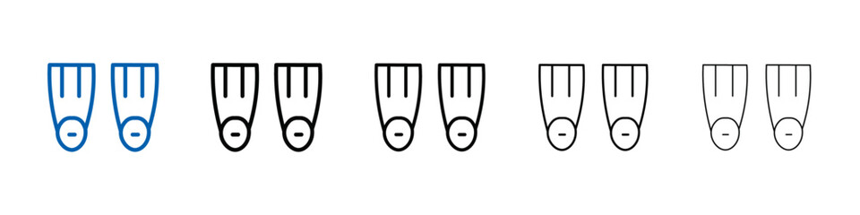 Swimming flippers icon Outline vector logo for web ui © Hindi