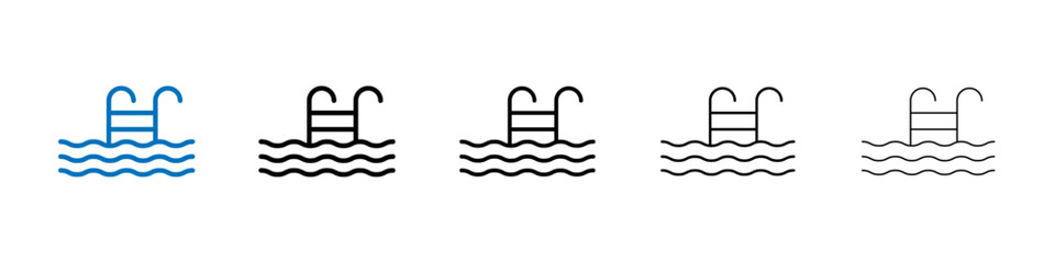 Swimming pool icon Outline vector logo for web ui